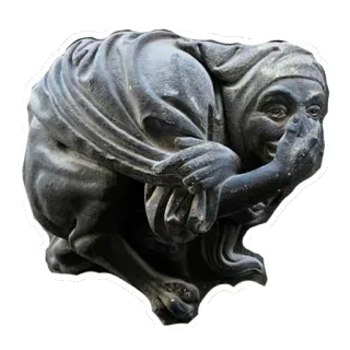 😉 d9ca8ff4 sculptuur, standbeeld, beledigend gebaar, middelvinger, onbeschoft telegram sticker
