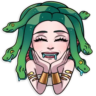 🤤 02895bec Medusa mythology, monster, snake, woman, gorgon telegram sticker