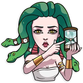⌛ 1d210aa5 Medusa mythology, hourglass, snake hair, greek mythology, monster telegram sticker