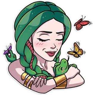 😊 70c8f606 Medusa Medusa, mythology, greek, snake, monster, gorgon, butterfly telegram sticker
