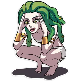 😱 974de742 Medusa Medusa, Greek mythology, snake hair, woman, monster telegram sticker
