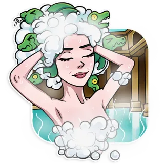 🛁 ccfdf591 Medusa Medusa, Greek mythology, shower, snakes, mythology, monster, woman telegram sticker