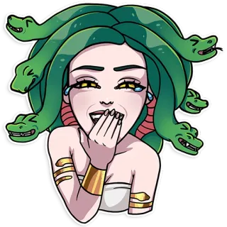😂 e956f0bb Medusa Medusa, mythology, snake hair, Greek mythology, monster, gorgon telegram sticker