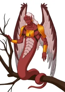 🤭 84ad4fb1 Fantasi, Monster, Makhluk mitos, Bersayap, Ular telegram sticker