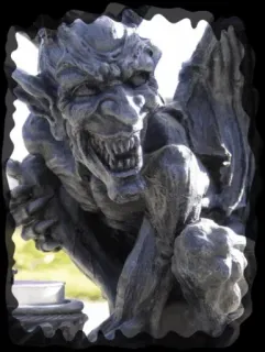 🤪 9f49ccf7 gargoyle, patung, batu, monster, makhluk, mitos, fantasi telegram sticker