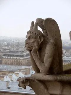 🥰 da9c1b15 gargoyle, patung, batu, arsitektur, bangunan, Paris, Notre Dame telegram sticker