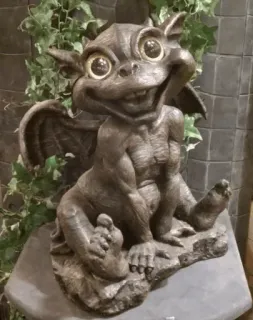 😷 f7acc346 gargoyle, patung, batu, makhluk mitos, dekorasi telegram sticker