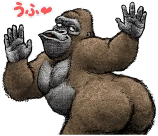 😘 69c2c5c6 うふ♡ Gorila, Animal, Lindo, Divertido, Dibujo telegram sticker
