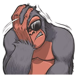🤦‍♂️ 57701ac2 gorila, kacamata hitam, emosi, frustrasi telegram sticker