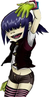 😌 015e2abc Noodle Gorillaz 만화, 음악, 밴드, Gorillaz, Noodle telegram sticker