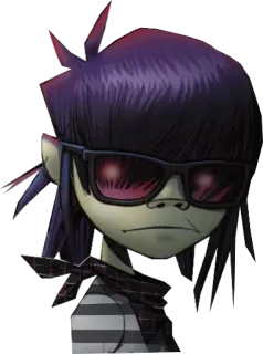 😎 e9edc9ce Murdoc Niccals Gorillaz gor릴라즈, 머독 니칼스, 만화 캐릭터, 밴드, 선글라스, 애니메이션 telegram sticker