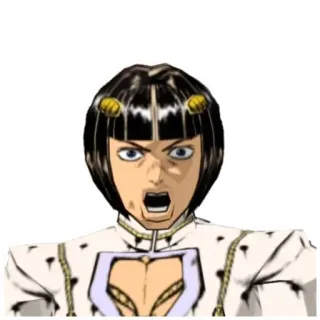 😳 27f27353 Bruno Bucciarati JoJo's Bizarre Adventure 애니메이션, 죠죠의 기묘한 모험, 브루노 부차라티, 화난, 소리치는, 스티커 telegram sticker