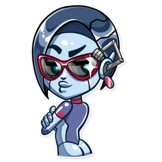 😎 e27c0bc0 robot, android, glasses, cartoon, character telegram sticker