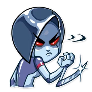 👿 fbcff7c8 robot, android, angry, cartoon, futuristic telegram sticker