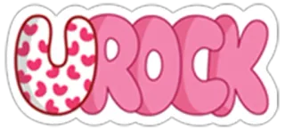❤ b3a52c0b U ROCK 록, 하트, 스티커, 분홍색 telegram sticker