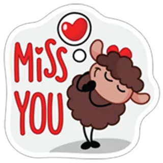 😍 d0a727a9 Miss YOU 양, 보고 싶어, 사랑, 하트, 귀여운, 만화 telegram sticker