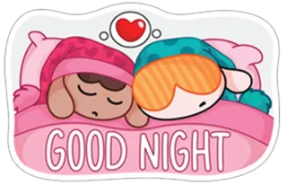 😴 e8c8c182 GOOD NIGHT 수면, 잘 자요, 만화, 침대, 귀여운, 자는 telegram sticker