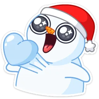 😍 96c1cdbc muñeco de nieve, Navidad, invierno, fiesta, lindo, dibujos animados, corazón telegram sticker