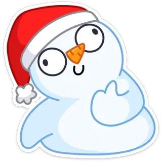 👍 43854de5 muñeco de nieve, dedo corazón, ofensivo, navidad, invierno, dibujos animados telegram sticker