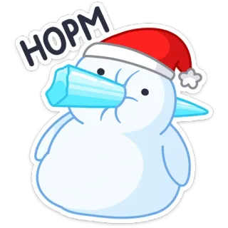 👍 ba90253d HOPM muñeco de nieve, navidad, invierno, nieve, festivo telegram sticker