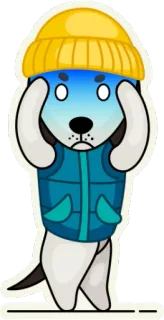 😱 935c5062 สติกเกอร์, การ์ตูน, หมา, กลัว telegram sticker