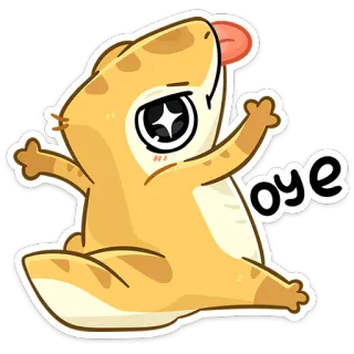 😛 5a2435c9 oye cute, lizard, cartoon, animal, hello, greeting telegram sticker