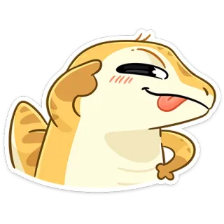 😛 bede7370 lizard, cartoon, animal, cute, reptile, sticker, funny telegram sticker