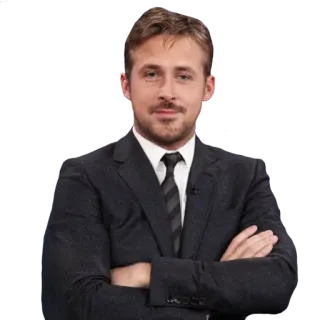 🙅♂️ 07a26135 Ryan Gosling actor, suit, celebrity, man, portrait whatsapp sticker