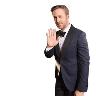 ✋ 0cc98e1a Ryan Gosling actor, suit, celebrity, man, hand whatsapp sticker