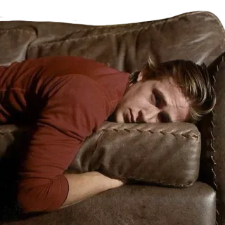 😓 2f488682 man, sleep, couch, lazy, relaxing whatsapp sticker