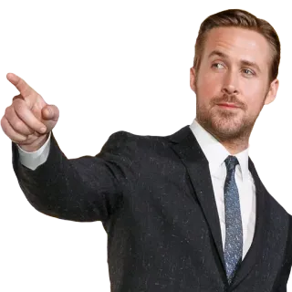 👈 3b23a617 Ryan Gosling actor, celebrity, man, pointing, suit whatsapp sticker