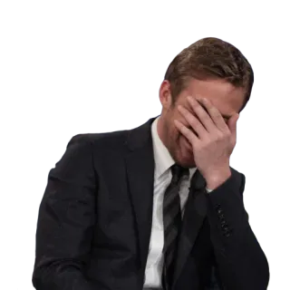 😂 400f705c man, facepalm, suit, sad, disappointment whatsapp sticker