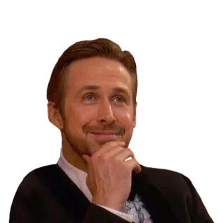 🙂 5c128cee Ryan Gosling actor, thinking, celebrity, portrait whatsapp sticker