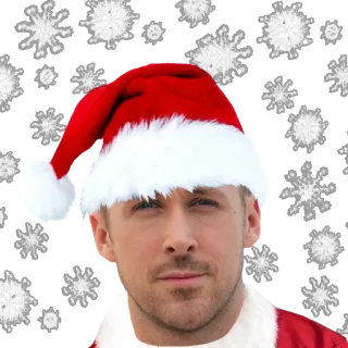🎄 887a15fb Ryan Gosling christmas, santa, actor, gosling, winter whatsapp sticker