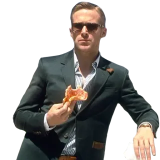 🍕 9642cf7f man, pizza, sunglasses, suit, eating whatsapp sticker