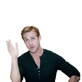 ✋️ ba90723a Ryan Gosling actor, celebrity, handsome, expression, pointing whatsapp sticker