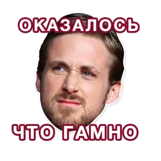 💩 ef812aac ОКАЗАЛОСЬ ЧТО ГАМНО 밈, 웃긴, 얼굴, 혐오, 러시아, 문구 telegram sticker