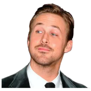 😏 09839daa Ryan Gosling 演员, 名人, 男人, 人物, 肖像, 微笑, 瑞恩·高斯林 telegram sticker