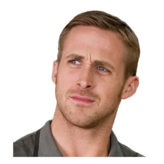 😒 0b07839a Ryan Gosling 瑞恩·高斯林, 演员, 表情, 表情包, 名人, 肖像 telegram sticker