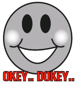 😊 41a97093 OKEY.. DOKEY.. 笑脸, 好的, 搞笑, 表情, 灰色 telegram sticker