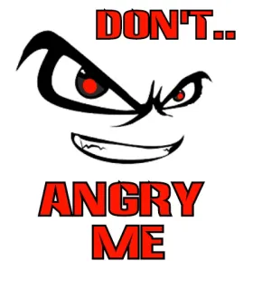 😡 8d26e512 DON'T..
ANGRY
ME 生气, 脸, 眼睛, 红色, 警告, 卡通 telegram sticker