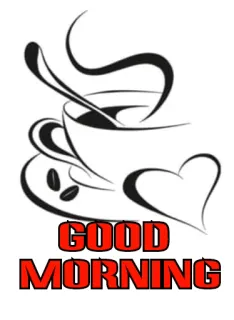 🙏 f38e8017 GOOD MORNING 咖啡, 早上好, 爱心, 杯子 telegram sticker
