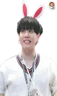 😬 101cf257 orejas de conejo, persona, café, latte, kawaii, lindo telegram sticker