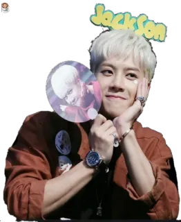 😃 903a1bcb Jackson kpop, cantante, fan, asiático, hombre telegram sticker