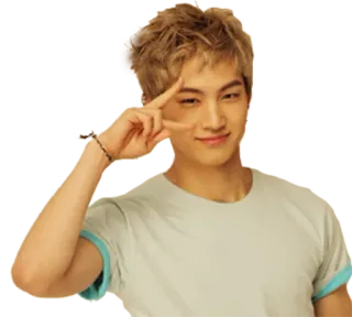 ✌️ 6a7714ba simbol perdamaian, asia, pria, potret, kasual, kpop, selebriti telegram sticker