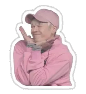 🤗 9f2b1f95 orang, merah muda, topi, hoodie, meme, lucu, imut telegram sticker