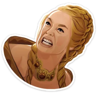 👿 71801d5d Cersei Lannister Game of Thrones サーセイ・ラニスター, ゲーム・オブ・スローンズ, 怒り, ポートレート telegram sticker