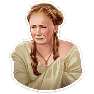 😞 c9f2a5be 泣く, 女性, 悲しい, 感情的, ポートレート, 顔 telegram sticker