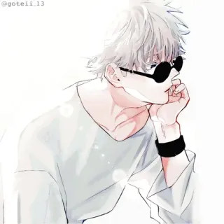 💠 26b68629 Gojo Satoru Jujutsu Kaisen Аниме, Манга, Годжо Сатору, Jujutsu Kaisen, Мужской персонаж, Белые волосы, Солнцезащитные очки whatsapp sticker