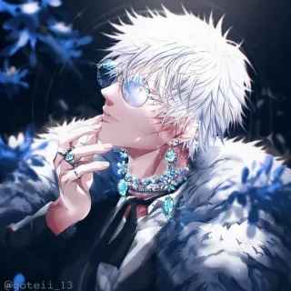 💠 2c1c4c64 @goteii_13 Аниме, Персонаж, Очки, Стильный, Украшения whatsapp sticker